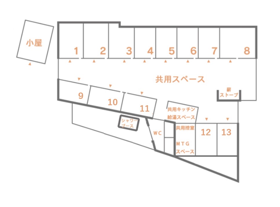 アトリエ,工房,秘密基地OK!!桜山シェアスペースの図面