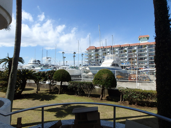 バルコニーからの風景。ドーンとクルーザー！