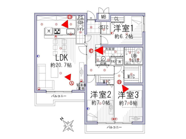 鎌倉花火大会、特等席!天然無垢で温もりのあるリノベーションの図面
