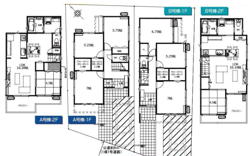 お店充実の県道沿い!大町に現る新兄弟の図面