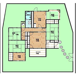 古民家平屋で海を眺めつつの掘りごたつ図面