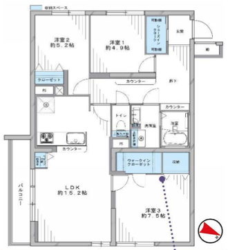 由比ヶ浜ビーチはすぐそこ!波音にウズウズ!の図面