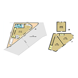山LIFEを満喫できる三角ハウスの図面