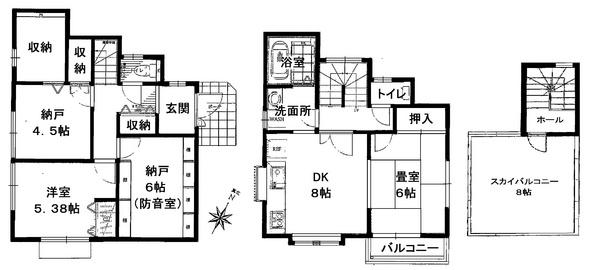 スカイブルーとスカイバルコニーの図面