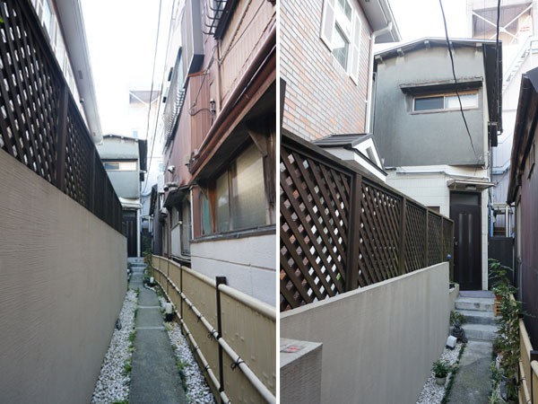 小道からの見え加減と、物件。隠れ家感すごい！