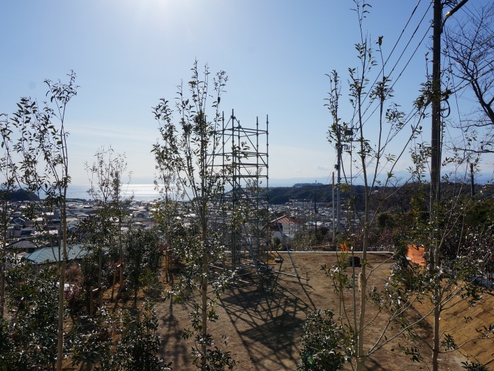 2号地。江ノ島を真ん前にとらえる。