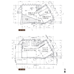 2つの蔵がつながったオープンな家の図面