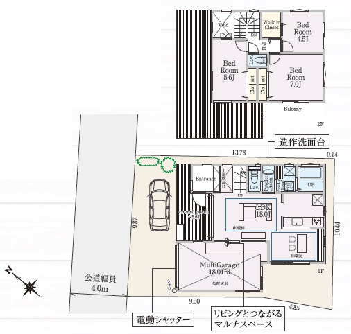 使い方は無限大!海そばのガレージハウス!の図面