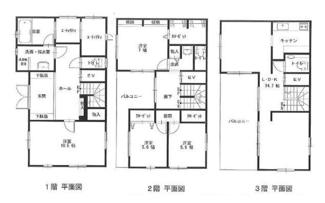 住宅街にも開放感ありの図面