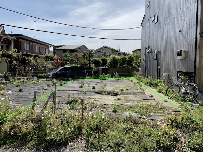 この長方形の敷地です。