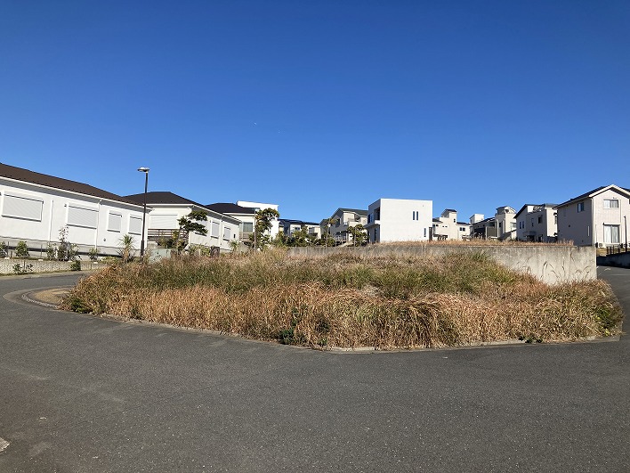 角地でこの解放感。どんな家を建てようかなー。