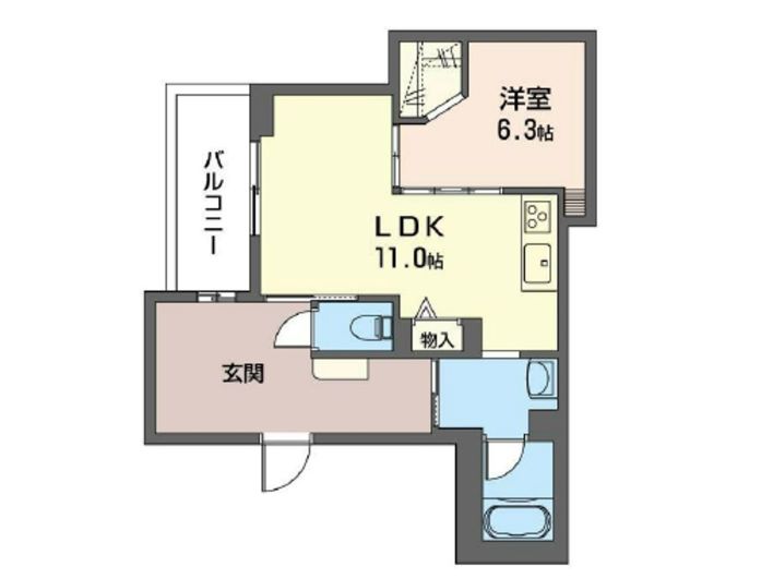 土間部分が広い1LDKです!