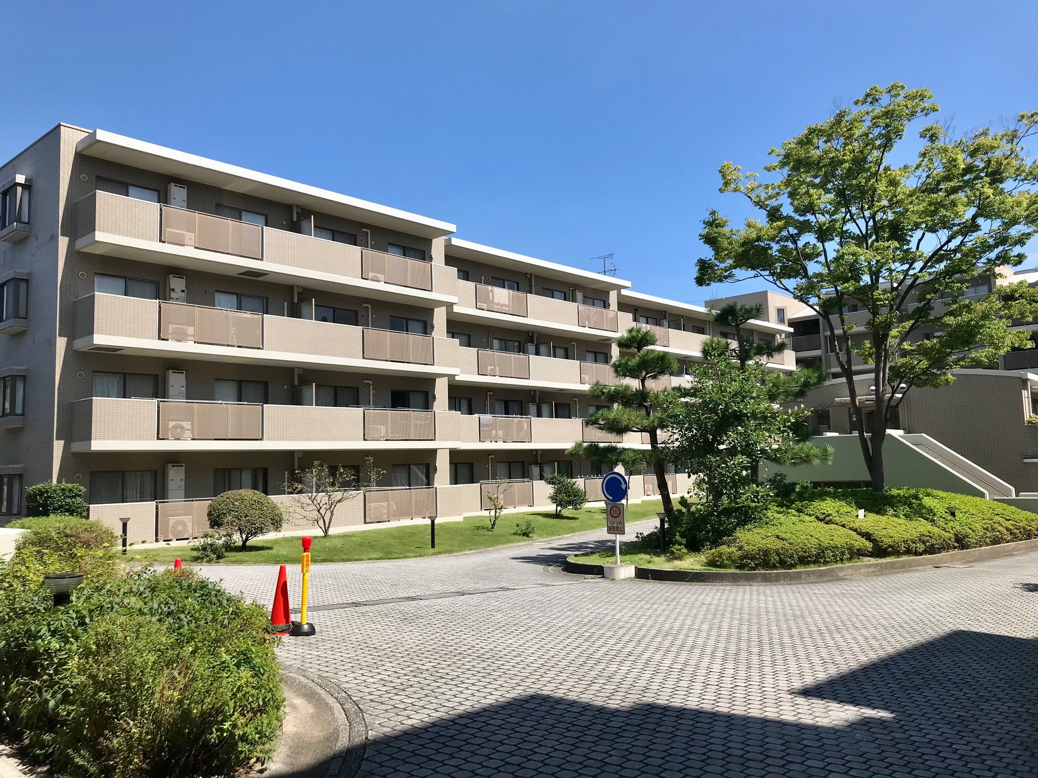 しっかり管理の行き届いた気持ちの良いマンション敷地内。