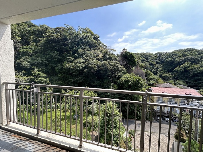 いい日差しと緑だ。そして静か。はい、深呼吸～！
