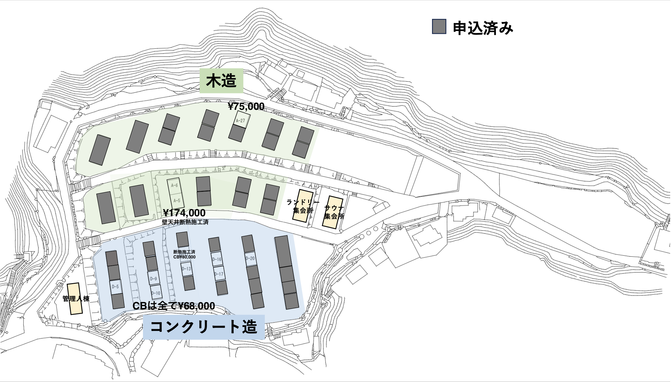 月見台住宅入居状況図面