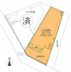 「めずらしい整備された借地権土地」の図面